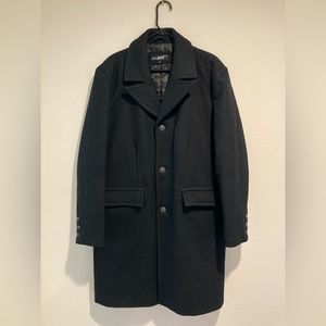 Black Rivet Wool Pea Coat XL